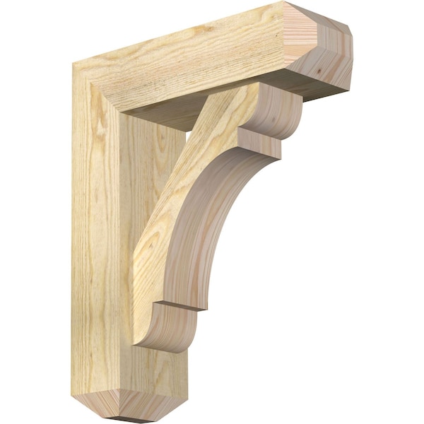 Ekena Millwork Olympic Craftsman Rough Sawn Bracket w/ Offset Brace, Douglas Fir, 6"W x 18"D x 22"H BKT0604X18X22OLY04RDF - main